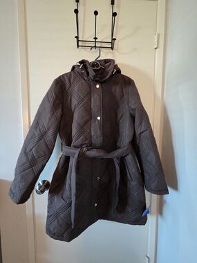 Jones New York Brown Puffer Jacket with Hood